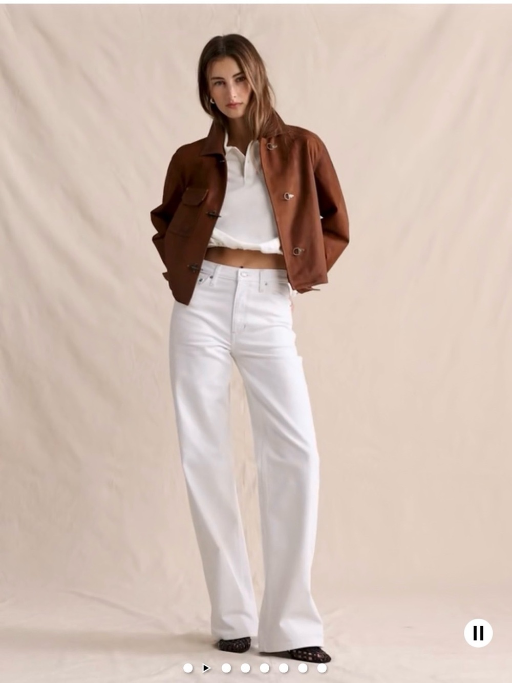 Banana Republic White Wide Leg High-Rise Jeans